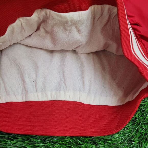 Vintage 80s Farmingdale Varsity Jacket L 22x23 Red Cropped - Picture 3 of 15